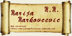 Marija Markovčević vizit kartica